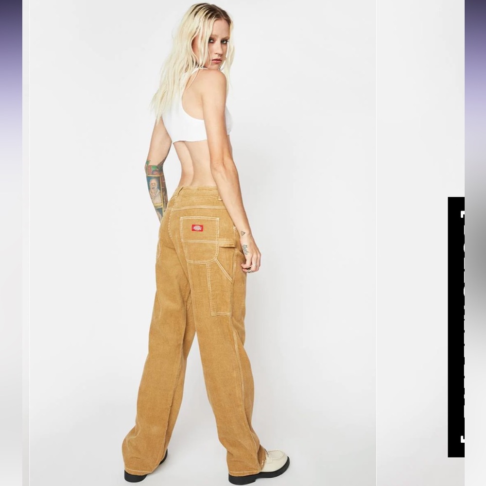 Dickies Carpenter Pant High Rise Cotton Corduroy in Ginger Relaxed 0/24